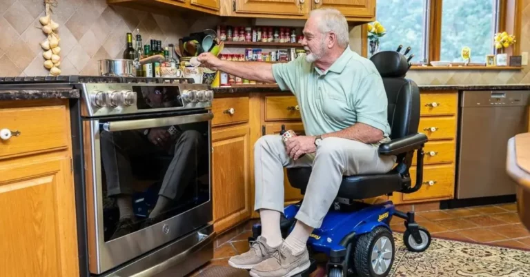 Power Wheelchair being used in home for enhanced independence