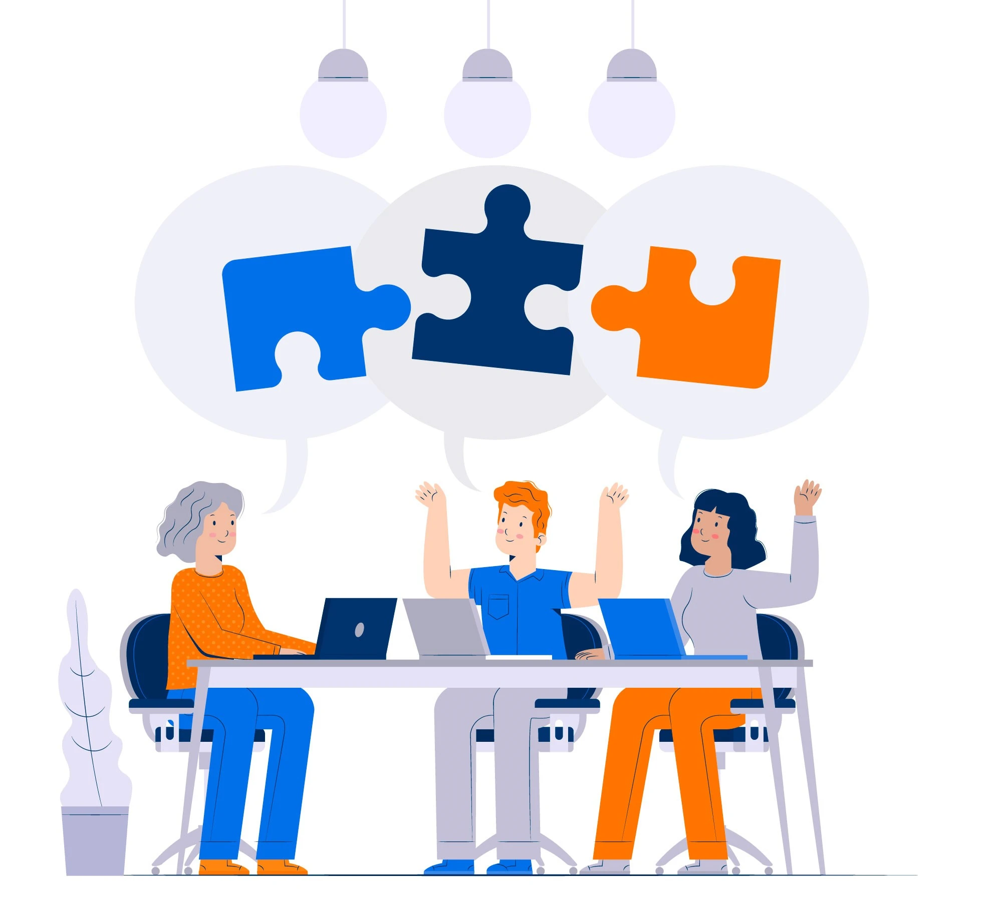 UniversalMed Supply expert team: insurance and product specialists collaborating, depicted in a graphic illustration