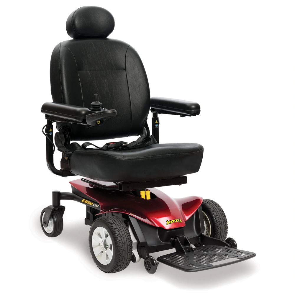 See the Pride Mobility Jazzy Elite motorized wheelchair. Qualify for it through health insurance due to mobility limitations.